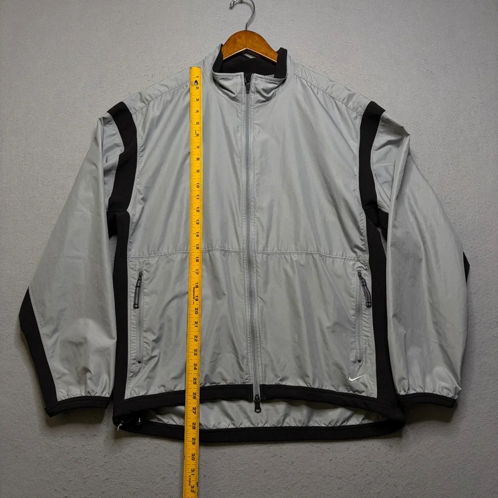 Nike Windbreaker Jacket Mens Large Silver 90s Vintage Full Zip Track Mesh Back